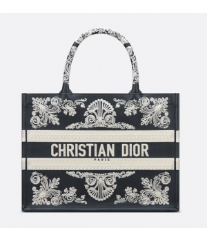 Женская сумка Christian Dior Book Tote бело-синяя