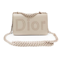 Сумка Christian Dior на цепочке бежевая