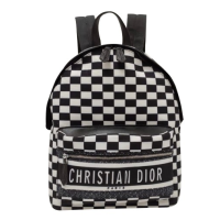 Рюкзак Christian Dior Travel в клетку черно-белый