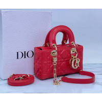 Сумка Christian Dior Lady Mini Cannage красная