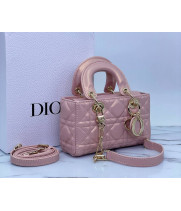 Сумка Christian Dior Lady Mini Cannage розовая