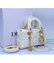 Сумка Christian Dior Lady Mini Cannage белая