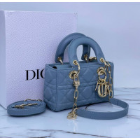 Сумка Christian Dior Lady Mini Cannage синяя