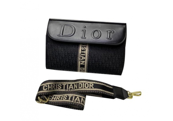 Сумка Christian Dior Oblique черная с логотипом бренда