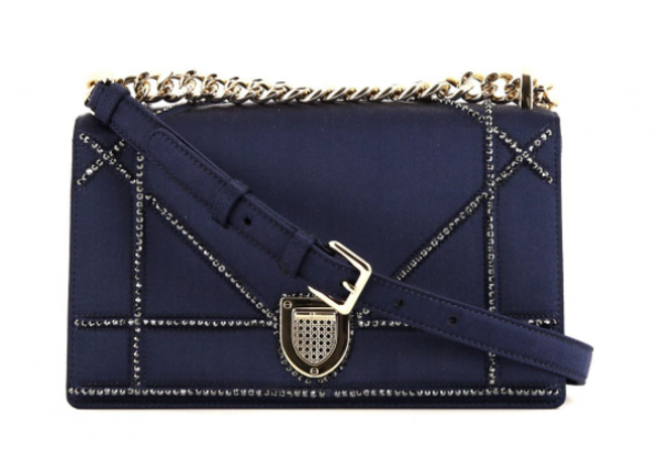 Женская сумка Christian Dior Diorama Pre-Owned темно-синяя