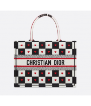 Сумка Christian Dior Book Tote Dioramour черно-белая