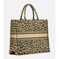 Женская сумка Christian Dior Book Tote леопардовая