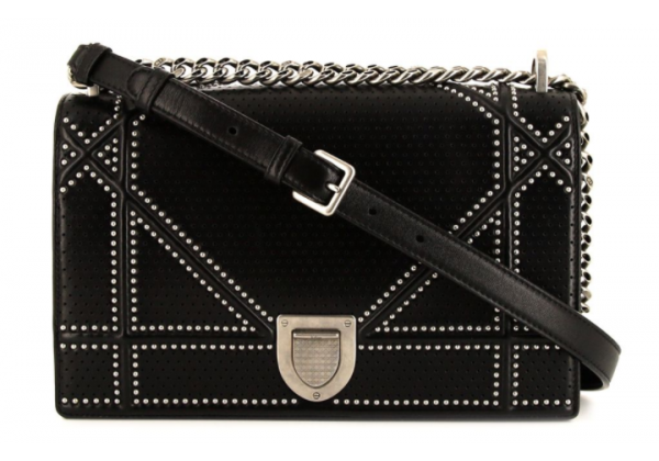 Женская сумка Christian Dior Diorama Pre-Owned с узорами черная