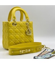 Сумка Christian Dior Lady желтые