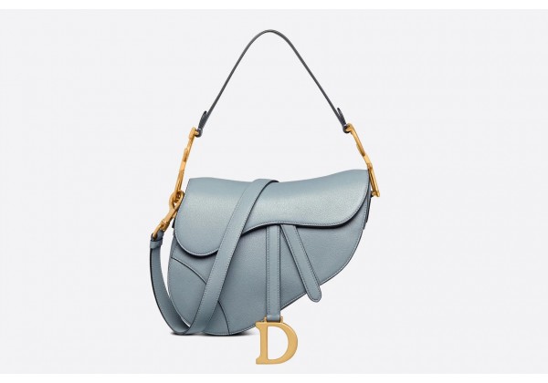 Сумка Christian Dior Saddle серо-голубая 