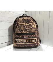 Рюкзак Christian Dior коричневый с узорами