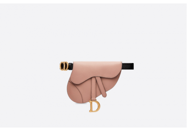Поясная сумка Christian Dior зернистая розовая